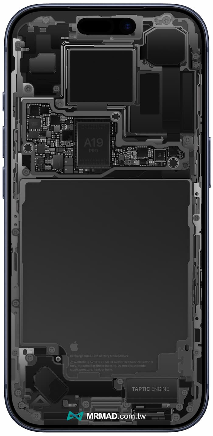 iPhone 17 Pro零件透明壁纸黑色款