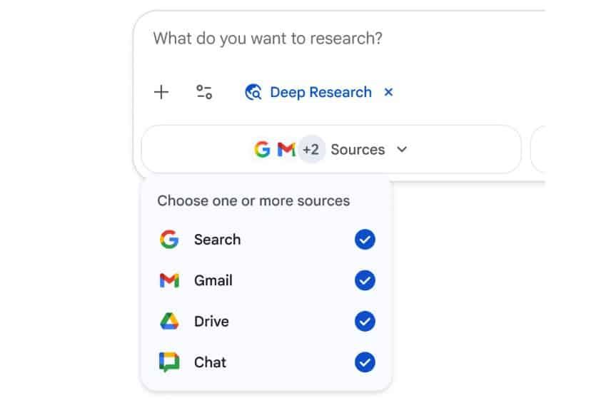 Gemini Deep Research 深度整合 Gmail 与百度Drive