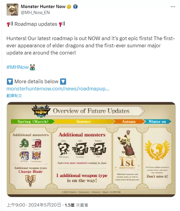 《怪物猎人 Now》公开夏季更新预告！ 新古龙种、新武器类型等众多新要素即将推出