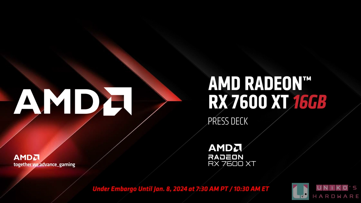 AMD CES 2024发布Radeon RX 7600 XT显卡
