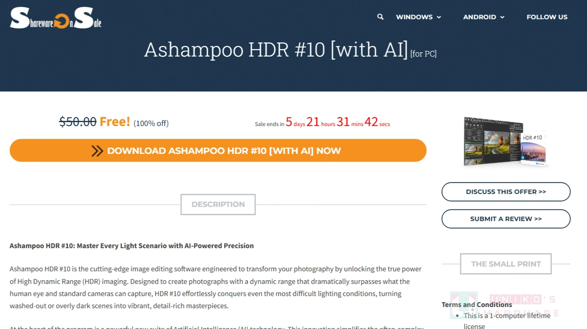 [限时免费] AI 照片曝光调整软件 Ashampoo HDR #10