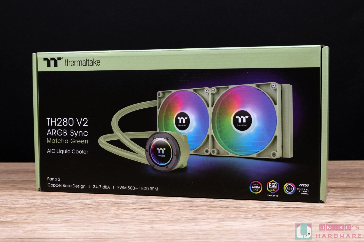 Thermaltake TH280 V2 ARGB Sync 抹茶绿一体式水冷散热器开箱评测