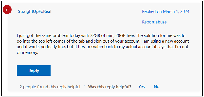 微软确认 Microsoft Edge 有「内存不足而无法载入网页」的错误，已经推出修复版本 - 摩榜