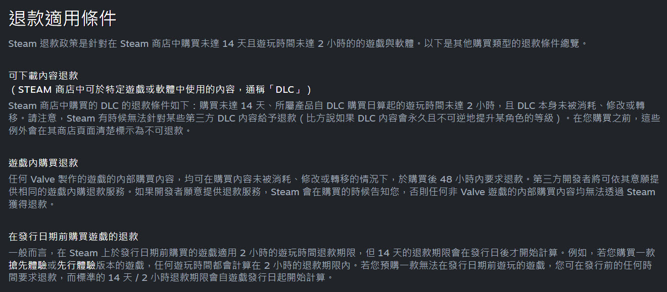 Steam 更新退款政策 先行体验游戏纳入2小时退款时数 - 摩榜