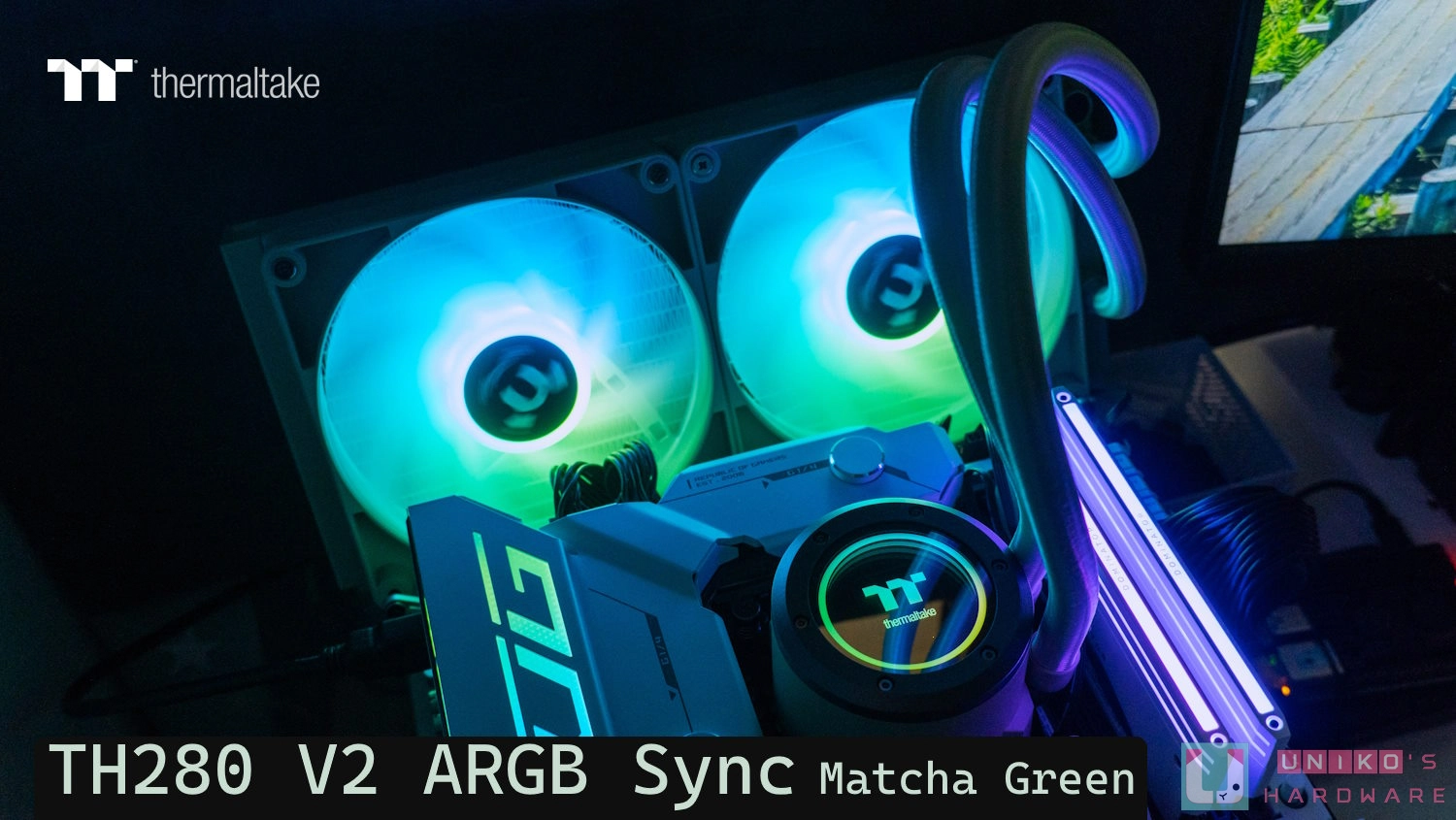 Thermaltake TH280 V2 ARGB Sync 抹茶绿版一体式水冷散热器开箱评测